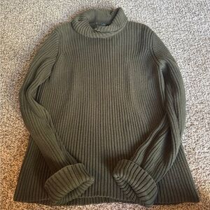 Ralph Lauren Forest Green Ribbed Turtleneck Sweater